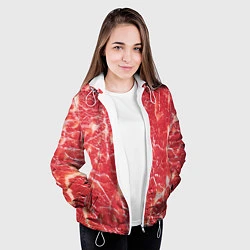 Куртка с капюшоном женская Мясо, цвет: 3D-белый — фото 2