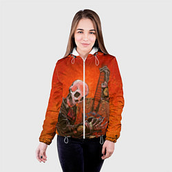 Куртка с капюшоном женская Скелет с гитарой, цвет: 3D-белый — фото 2