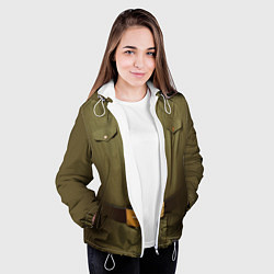 Куртка с капюшоном женская Униформа солдата, цвет: 3D-белый — фото 2