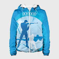 Куртка с капюшоном женская Биатлон, цвет: 3D-белый