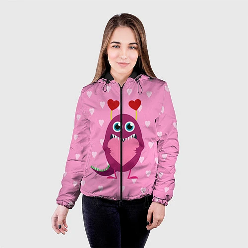 Женская куртка Чудик с сердцем / 3D-Черный – фото 4