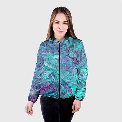 Женская куртка Смесь красок / 3D-Черный – фото 4