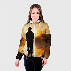 Куртка с капюшоном женская Вечерний рыбак, цвет: 3D-белый — фото 2