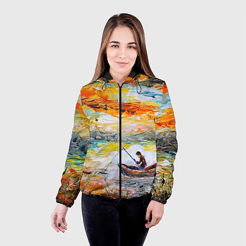 Женская куртка Рыбак на лодке / 3D-Черный – фото 4