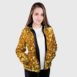 Куртка с капюшоном женская Золотое мерцание, цвет: 3D-черный — фото 2