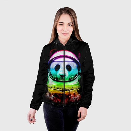 Женская куртка Панда космонавт / 3D-Черный – фото 4