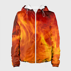 Куртка с капюшоном женская Огонь 2, цвет: 3D-белый