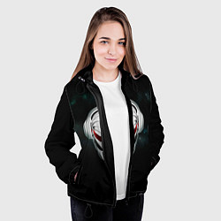 Куртка с капюшоном женская Пиратская станция, цвет: 3D-черный — фото 2
