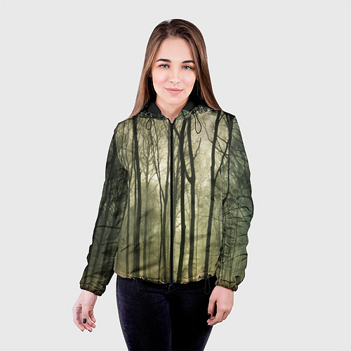 Женская куртка Чарующий лес / 3D-Черный – фото 4