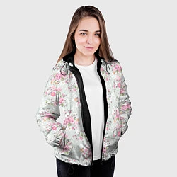 Куртка с капюшоном женская Flower pattern, цвет: 3D-черный — фото 2
