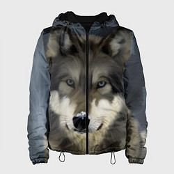 Куртка с капюшоном женская Зимний волк, цвет: 3D-черный