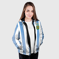 Куртка с капюшоном женская Сборная Аргентины: ЧМ-2018, цвет: 3D-черный — фото 2