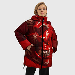 Куртка зимняя женская Красный череп, цвет: 3D-черный — фото 2