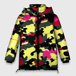 Куртка зимняя женская Камуфляж: контраст цветов, цвет: 3D-черный