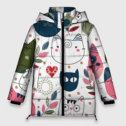 Куртка зимняя женская Funny cats, цвет: 3D-черный