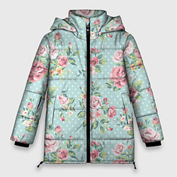Женская зимняя куртка Цветы ретро 1