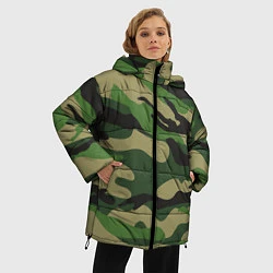 Куртка зимняя женская Камуфляж: хаки/зеленый, цвет: 3D-черный — фото 2