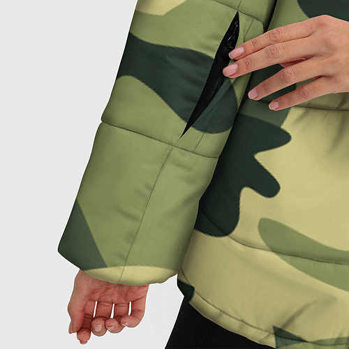 Женская зимняя куртка Камуфляж: зеленый/хаки / 3D-Черный – фото 5