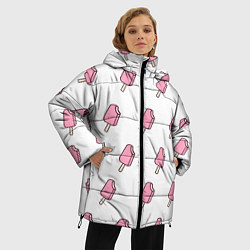 Куртка зимняя женская Мороженое розовое, цвет: 3D-черный — фото 2