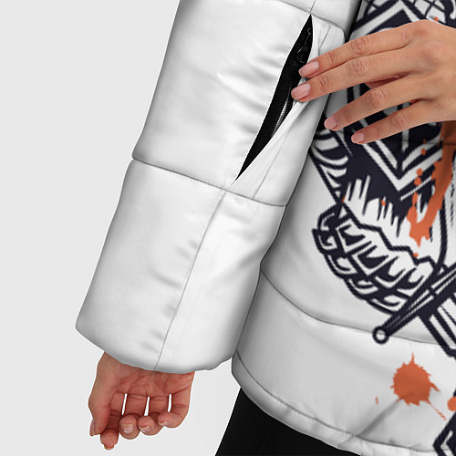 Женская зимняя куртка Панк в доспехах / 3D-Черный – фото 5