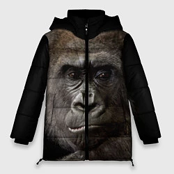 Куртка зимняя женская Глаза гориллы, цвет: 3D-черный