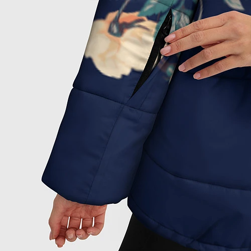 Женская зимняя куртка Fashion flowers / 3D-Черный – фото 5