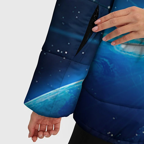 Женская зимняя куртка Космические войска / 3D-Черный – фото 5