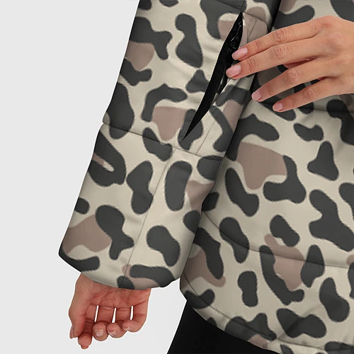 Женская зимняя куртка Шкура леопарда / 3D-Черный – фото 5