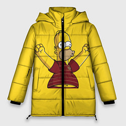 Куртка зимняя женская Гомер-болельщик, цвет: 3D-красный