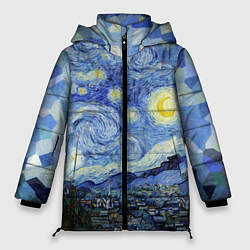 Куртка зимняя женская Звездная ночь, цвет: 3D-красный