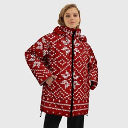 Куртка зимняя женская Зимний орнамент, цвет: 3D-черный — фото 2