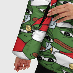 Куртка зимняя женская Sad frog new year, цвет: 3D-черный — фото 2