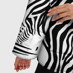 Куртка зимняя женская Полосатая зебра, цвет: 3D-черный — фото 2