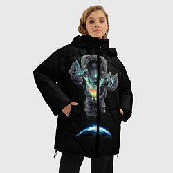 Куртка зимняя женская Космическая бабочка, цвет: 3D-светло-серый — фото 2