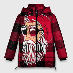 Куртка зимняя женская Санта хипстер, цвет: 3D-черный