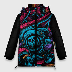 Куртка зимняя женская Космический осьминог, цвет: 3D-черный
