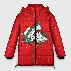 Куртка зимняя женская Акула Дед Мороз, цвет: 3D-черный