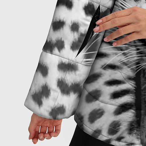 Женская зимняя куртка Белый леопард / 3D-Черный – фото 5