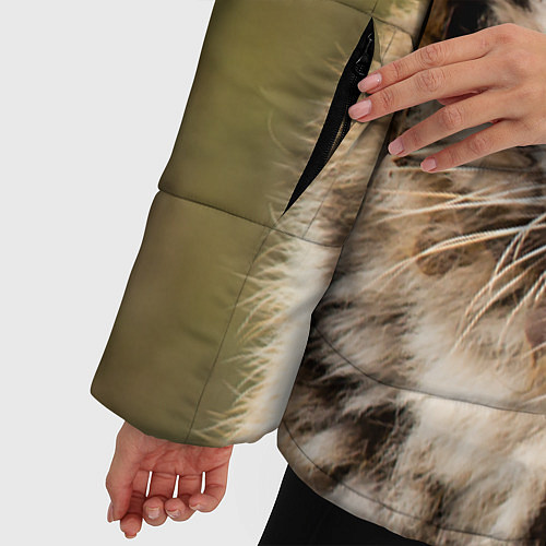 Женская зимняя куртка Милый тигр / 3D-Черный – фото 5