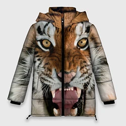 Куртка зимняя женская Свирепый тигр, цвет: 3D-черный