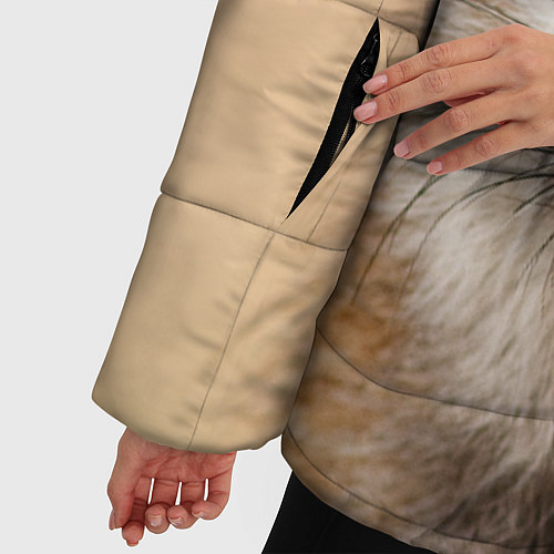 Женская зимняя куртка Лиса щурится / 3D-Черный – фото 5