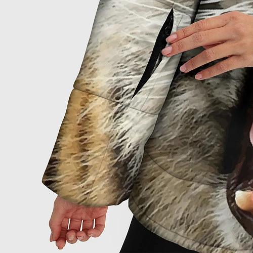 Женская зимняя куртка Удивленный тигр / 3D-Черный – фото 5