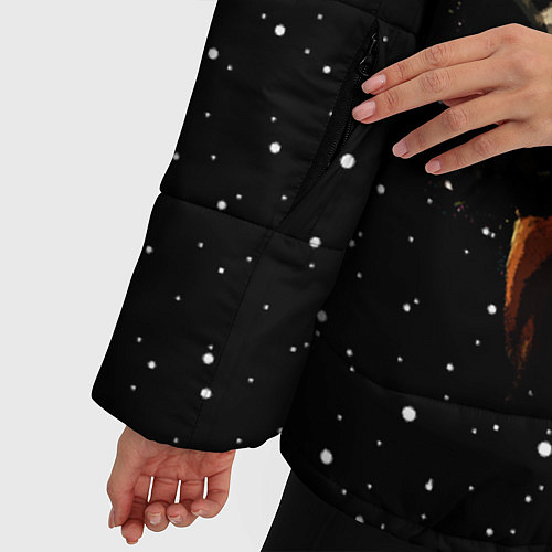 Женская зимняя куртка Лис байкер / 3D-Черный – фото 5