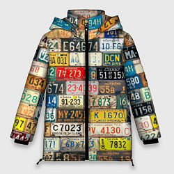 Куртка зимняя женская Автомобильные номера мира, цвет: 3D-черный