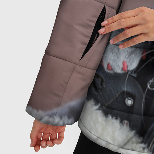Женская зимняя куртка Котик фотограф / 3D-Черный – фото 5
