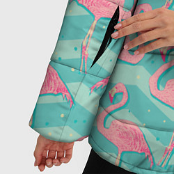 Куртка зимняя женская Flamingo Pattern, цвет: 3D-черный — фото 2