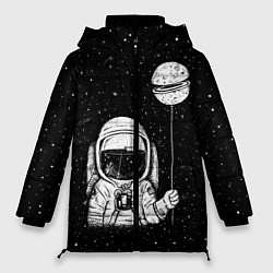 Куртка зимняя женская Астронавт с шариком, цвет: 3D-черный