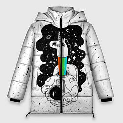 Женская зимняя куртка Единорог астронавт