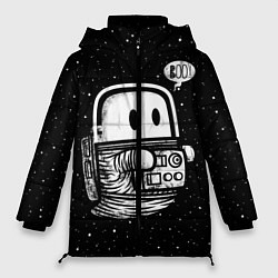 Куртка зимняя женская Космонавт привидение, цвет: 3D-черный