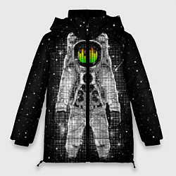 Куртка зимняя женская Музыкальный космонавт, цвет: 3D-черный